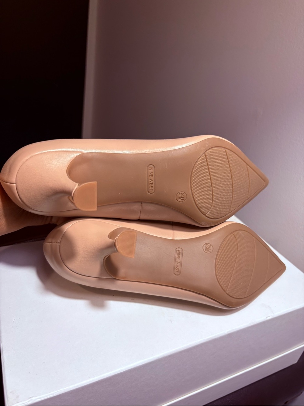 Nine West Nude Pointed-Toe Kitten Heel Pumps - Picture 6 of 7